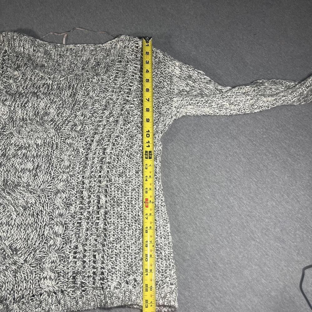 Free People Womans Small $95 Cable Knit Sweater Gray pegasus west end Pullover - Picture 8 of 9